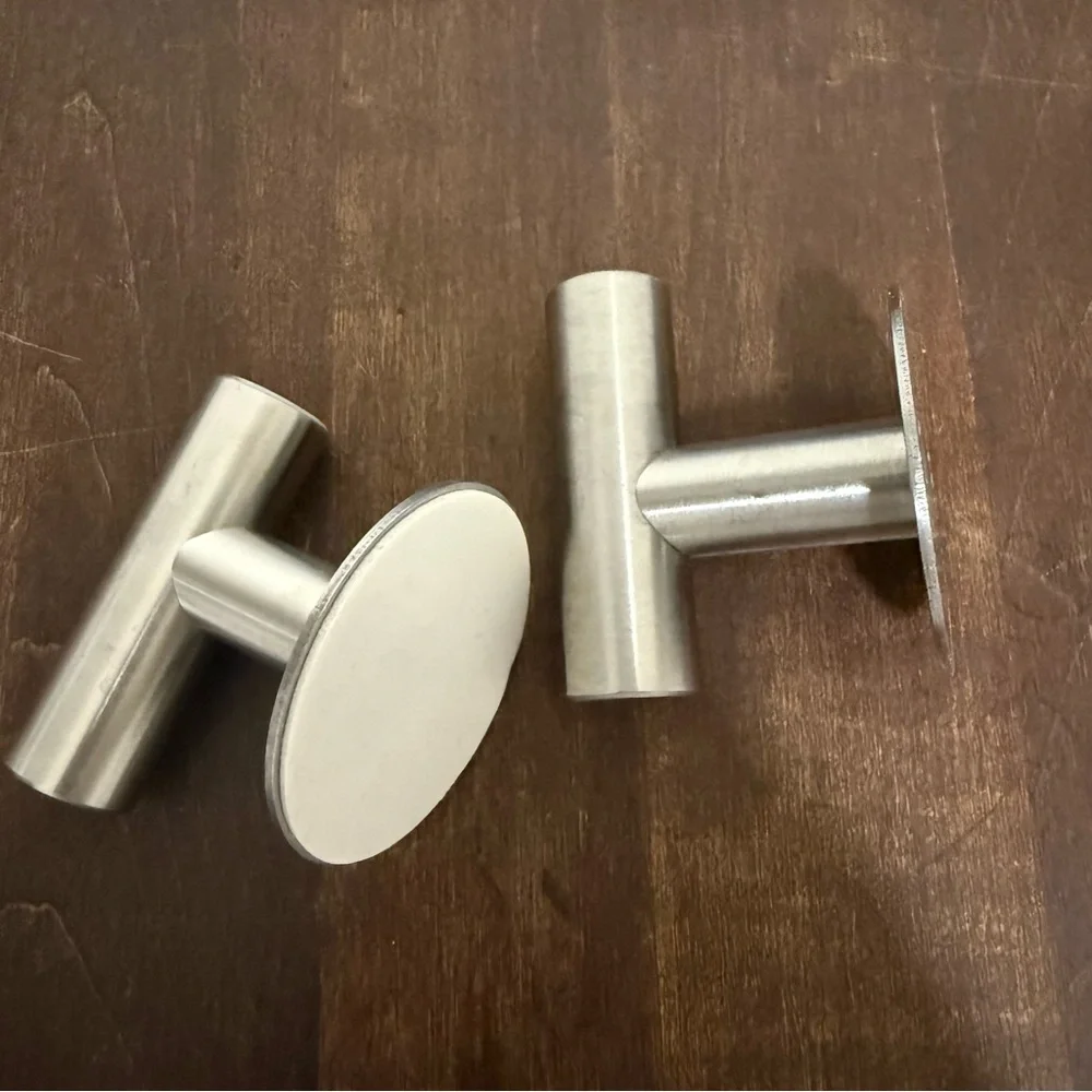 Brushed Stainless Steel Towel Hooks | Set of 4